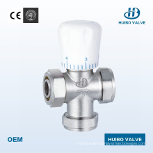 3 Way Female Thread Nickel Plated Brass Radiator Valve